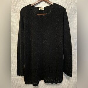 Vtg Jaclyn Smith Women Sweater Silver Sz L Sparkle Acrylic/Metalic Made in USA